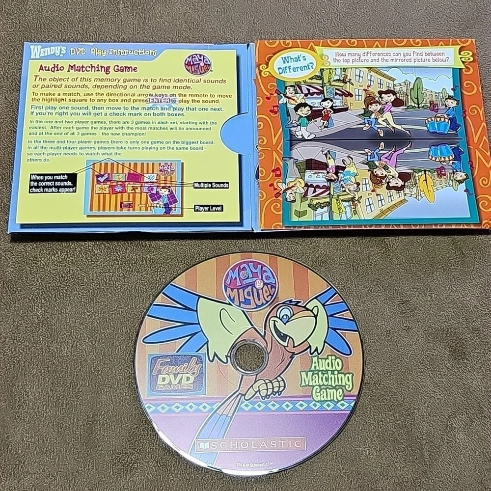 Maya &‎ Miguel Wendy's Audio Matching Game DVD Size OS Kids VTG